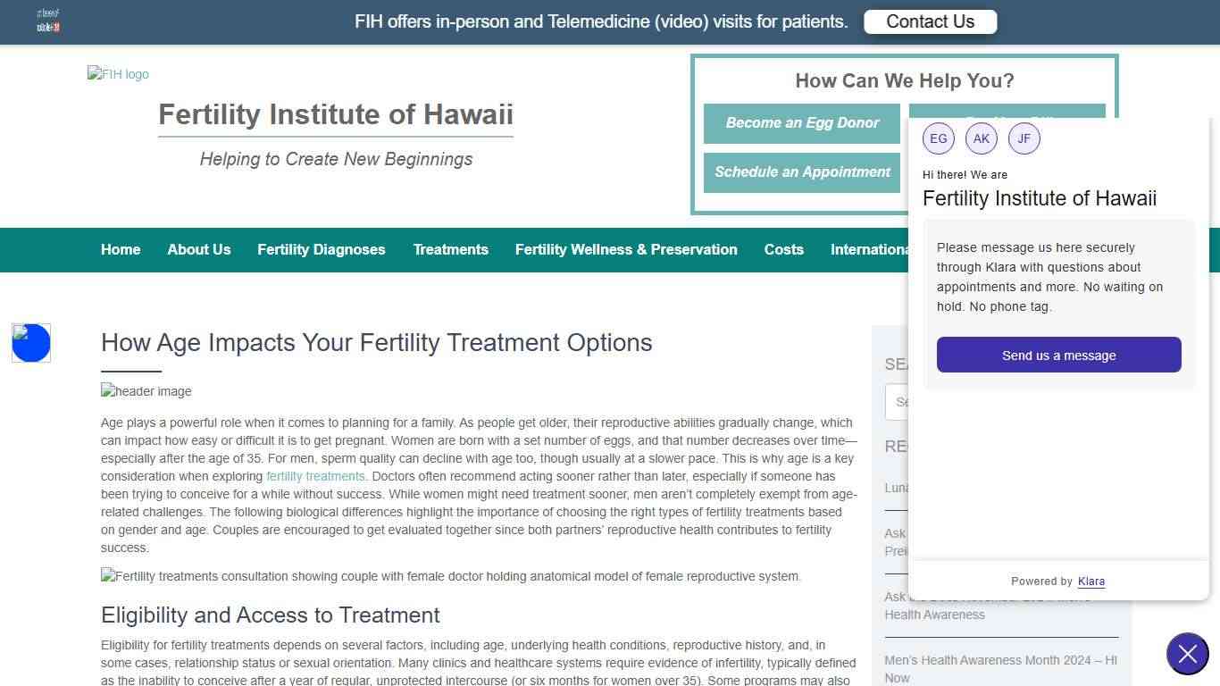How Age Affects Fertility Treatment Options FIH